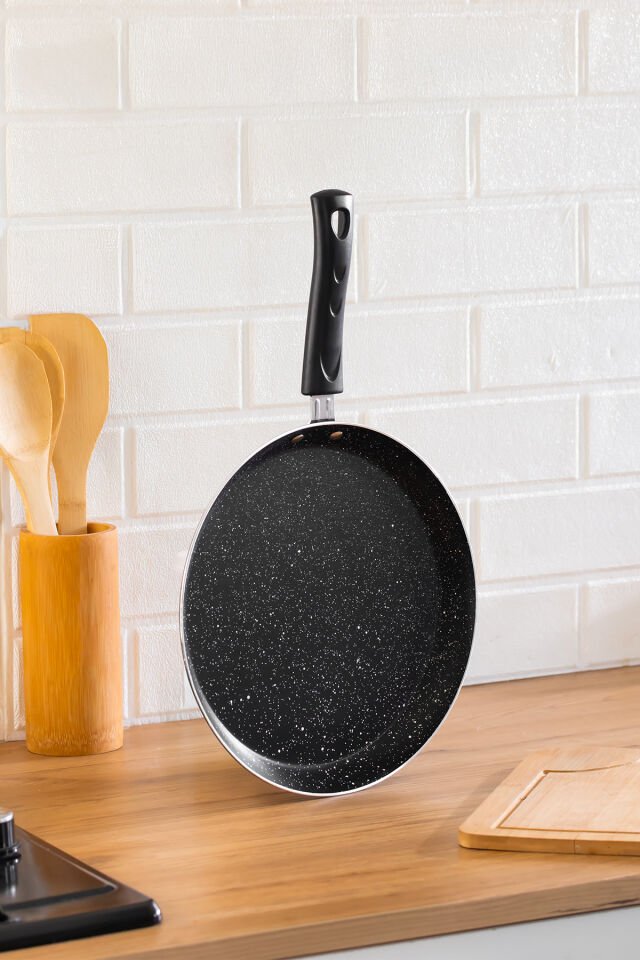 Porsima 579.0093 Granit Yanmaz Yapışmaz Tava Krep Tavası 26 cm Siyah