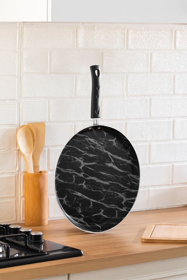 Porsima 579.0127 Granit Yanmaz Yapışmaz Tava Krep Tavası 32 cm Siyah