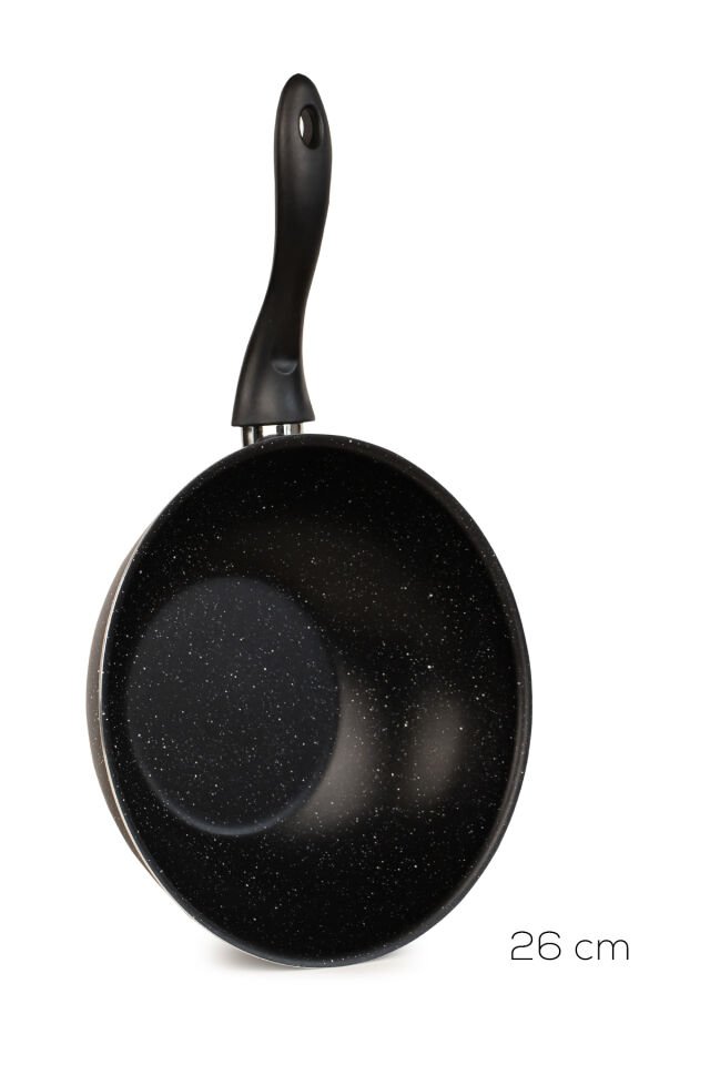 Porsima 579.0111 Granit Wok Tava 26cm Siyah