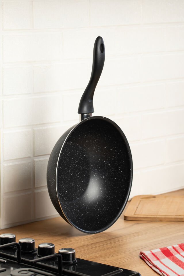 Porsima 579.0111 Granit Wok Tava 26cm Siyah