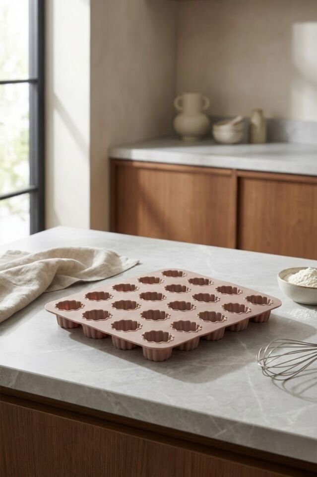 Porsima 30044 Silikon 25li Muffin kalıbı Çiçek kek kalıbı kalıbı Kiremit 24x24cm