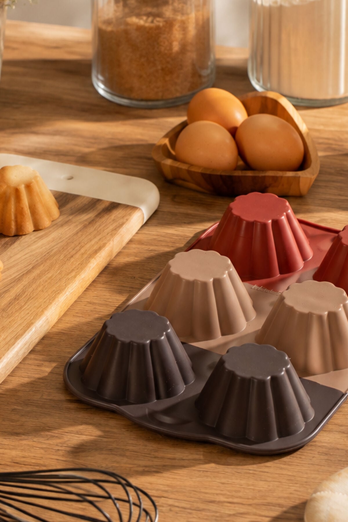 Porsima 30010-3 Silikon Çiçek Muffin Kalıbı 6'lı Yapışmaz Cupcake ve Mini Kek Kalıbı