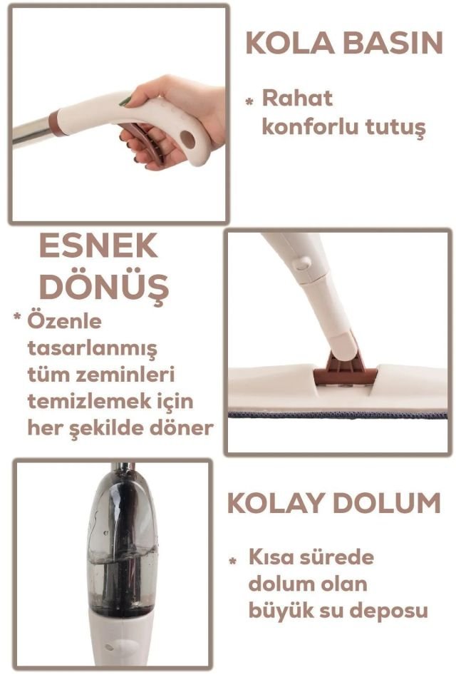 Porsima Mop Sprey Deterjan Hazneli Mop Temizlik Seti