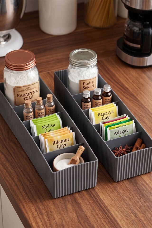 Porsima Org-16 Çekmece Içi 2li Düzenleyici Organizer Set Antrasit