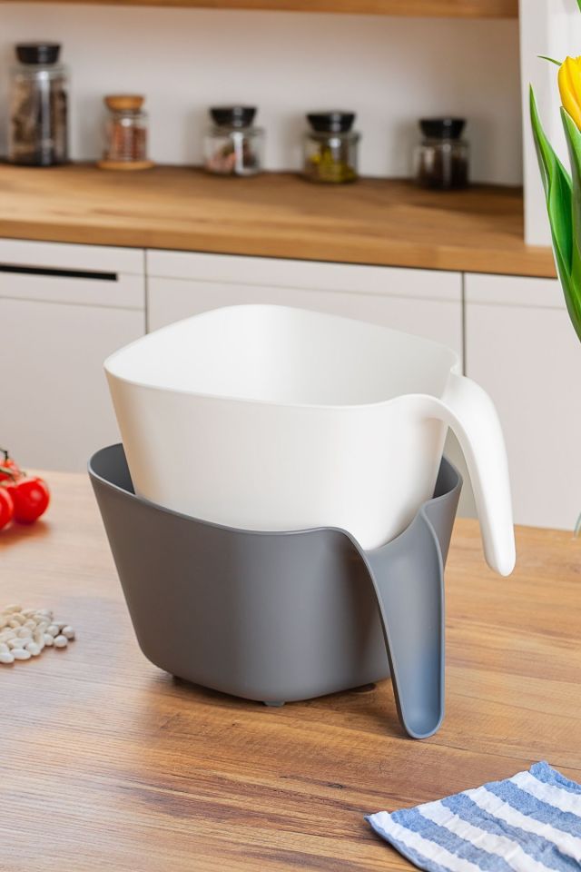 Porsima G-575 2 Parça Plastik Süzgeç Çok Amaçlı Makarna Meyve Sebze Pirinç Yıkama Süzgeci