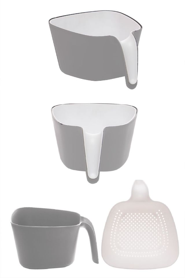 Porsima G-575 2 Parça Plastik Süzgeç Çok Amaçlı Makarna Meyve Sebze Pirinç Yıkama Süzgeci