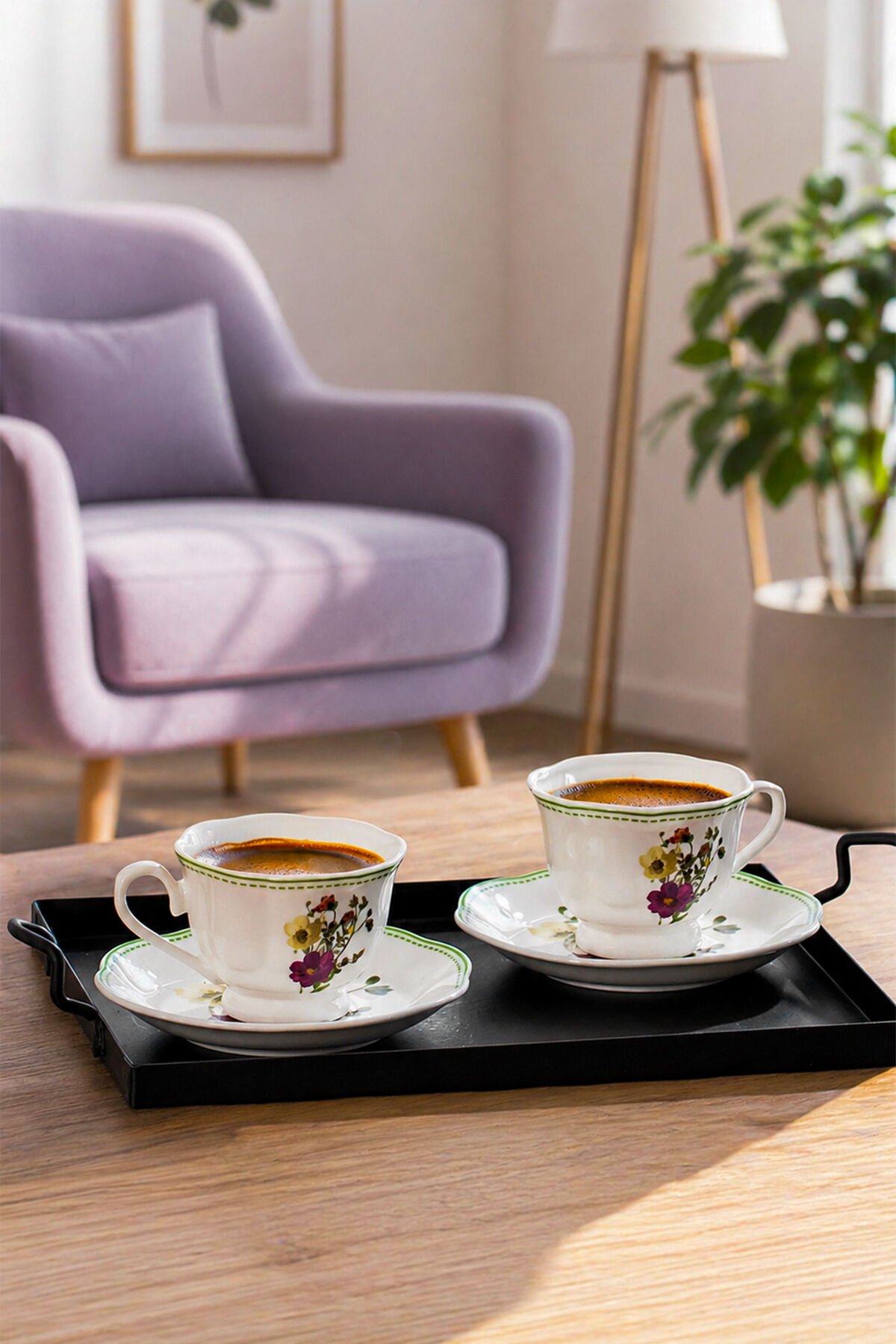 Perotti 16870-3 Secret Garden 2 Kişilik 4 Parça Porselen Kahve Takımı