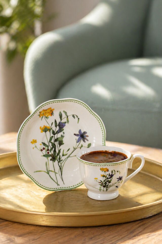 Perotti 16870-2 Secret Garden 2 Kişilik 4 Parça Porselen Kahve Takımı