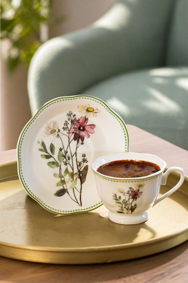Perotti 16870-5 Secret Garden 2 Kişilik 4 Parça Porselen Kahve Takımı