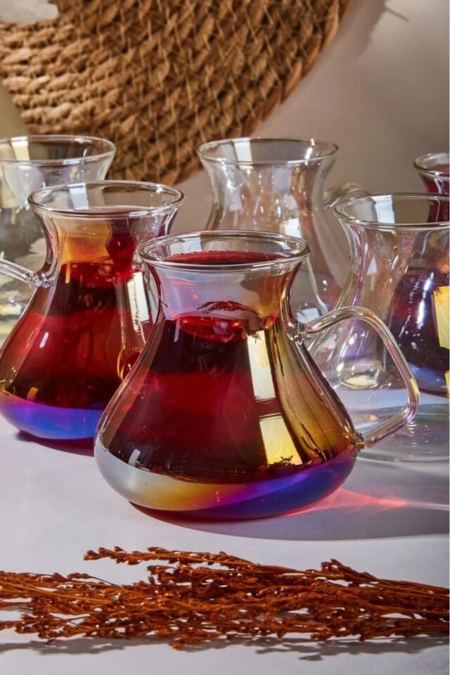 Perotti 16014 Ehl-i Keyf Luster 6'lı 200 Ml Çay Bardağı Seti Şeffaf