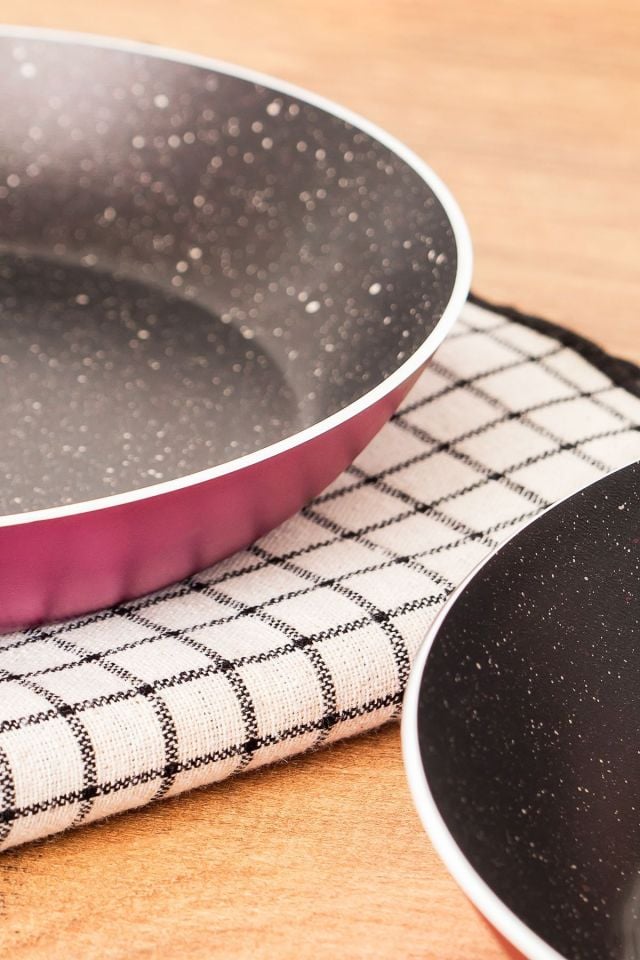Papilla 2 Li Yanmaz Yapışmaz Tek Kulplu Alüminyum Tava Seti Kızartma Yumurta Tavası 20-24 cm Fuşya