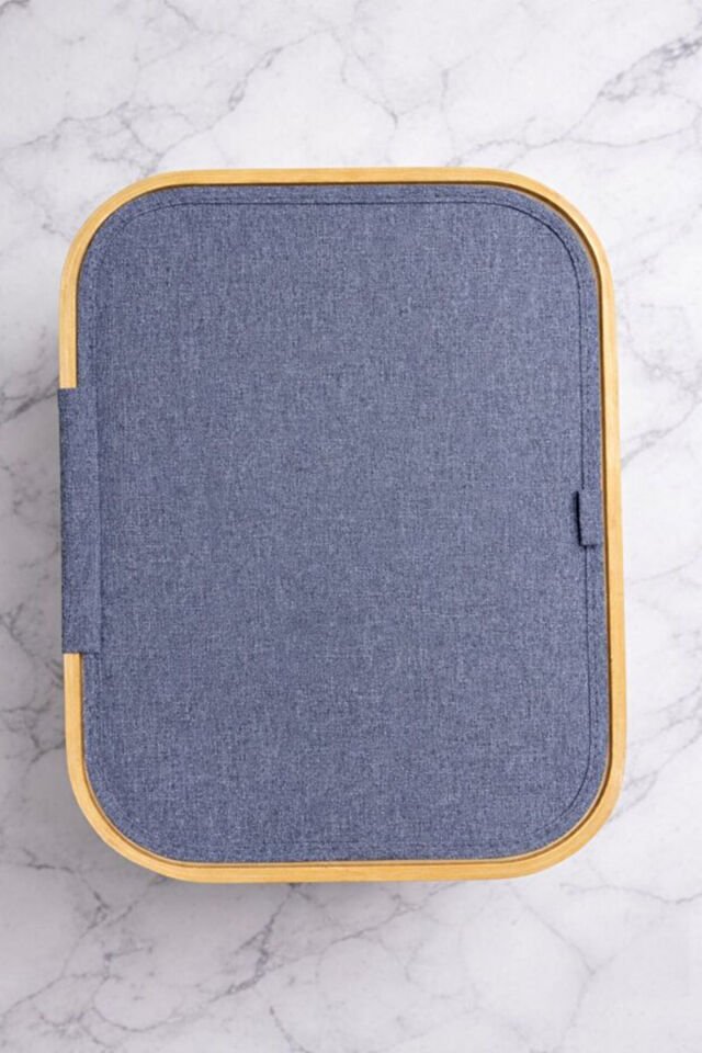 Porsima Pbt-715 Kapaklı Katlanabilir Kirli Bamba Çamaşır Sepeti Kirli Sepeti 57x40x30cm 75lt