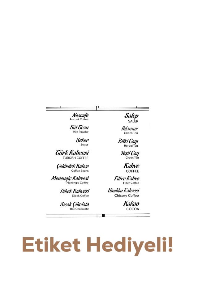 Porsima 5333 Kendinden Yapışkanlı Standlı Etiketli 8li Kahve Köşesi Seti Kahvelik Takımı - Siyah