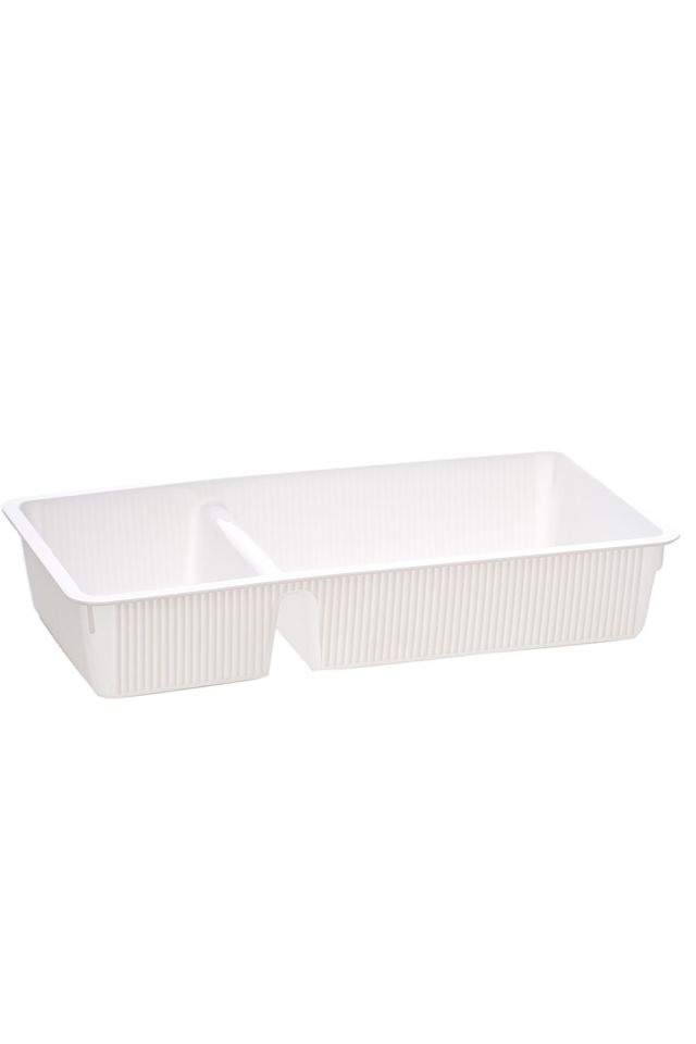 Porsima WH-72 Çekmece İçi İki Bölmeli Çok Amaçlı Organizer Beyaz- Dolap İçi Düzenleyici Organizer