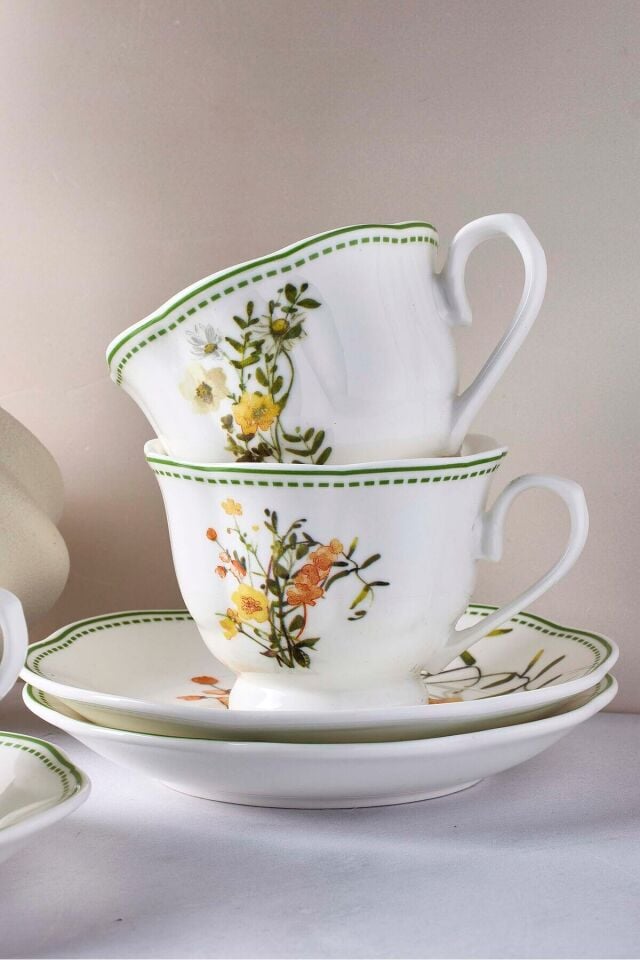 Perotti Secret Garden 6 Kişilik 12 Parça Porselen Kahve Takımı