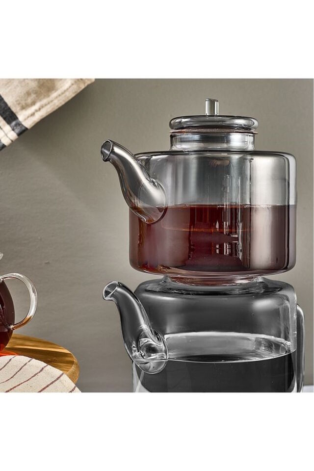 Perotti 15950 Tobby Füme Borosilikat Cam Çaydanlık 1.1L + 1.75L