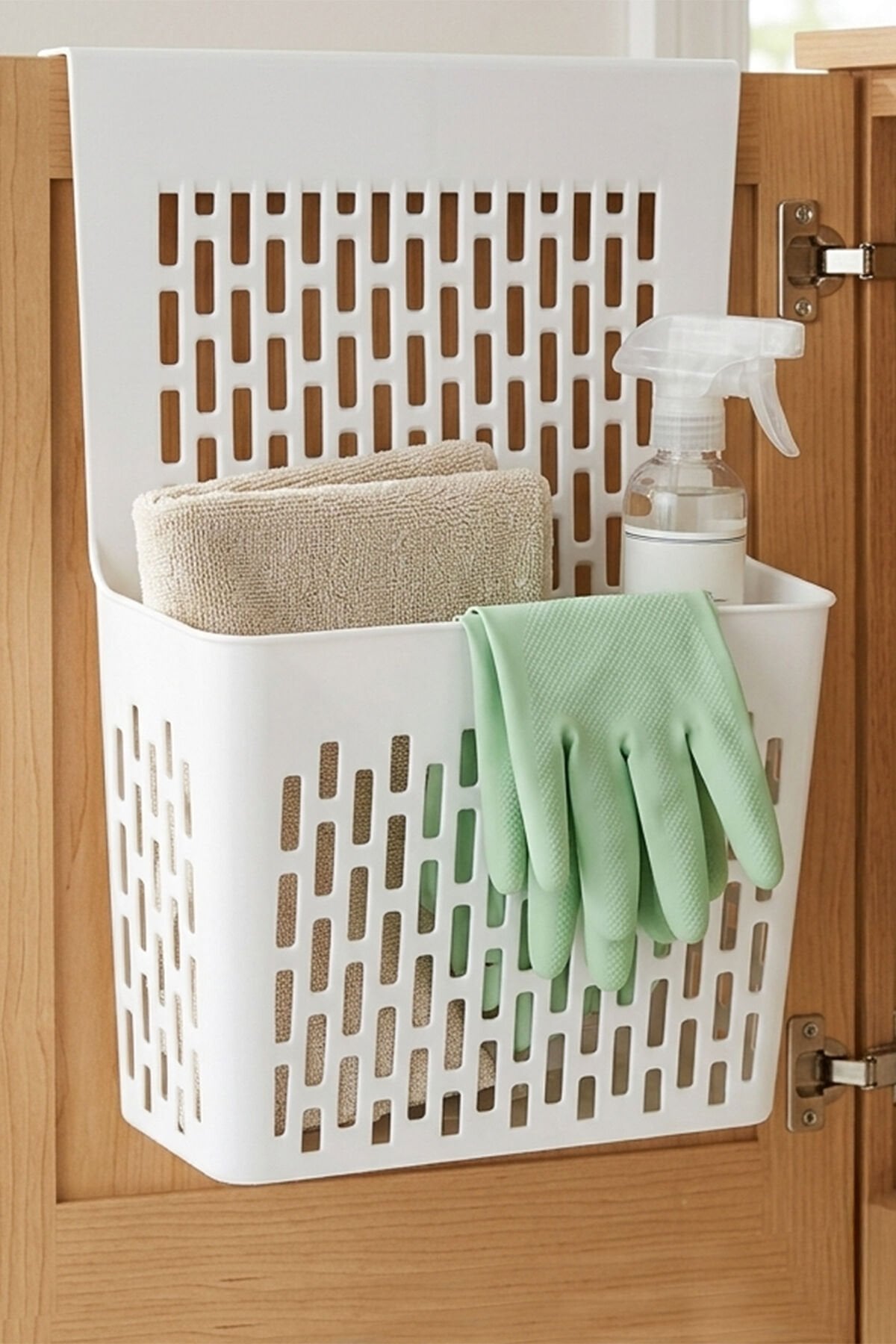 Porsima Org-53 Asılabilir Mutfak Banyo Dolap İçi Düzenleyici Organizer Deterjanlık - Beyaz