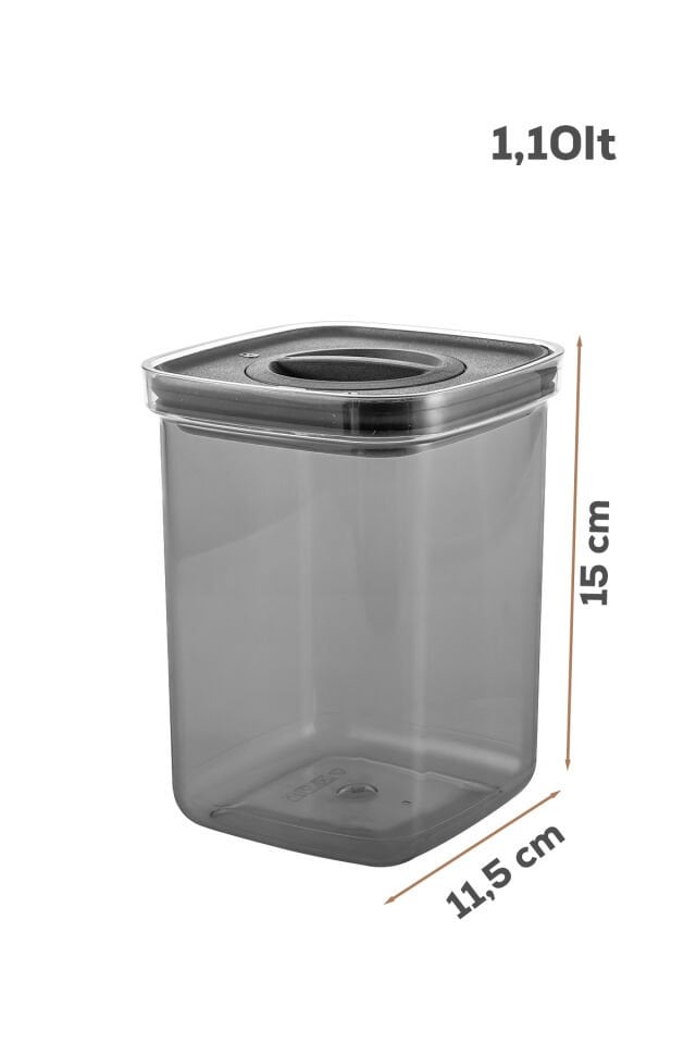 Porsima 101-Gr 3lü Sızdırmaz  Yiyecek Erzak Saklama Kabı Seti - 1100ml Gri