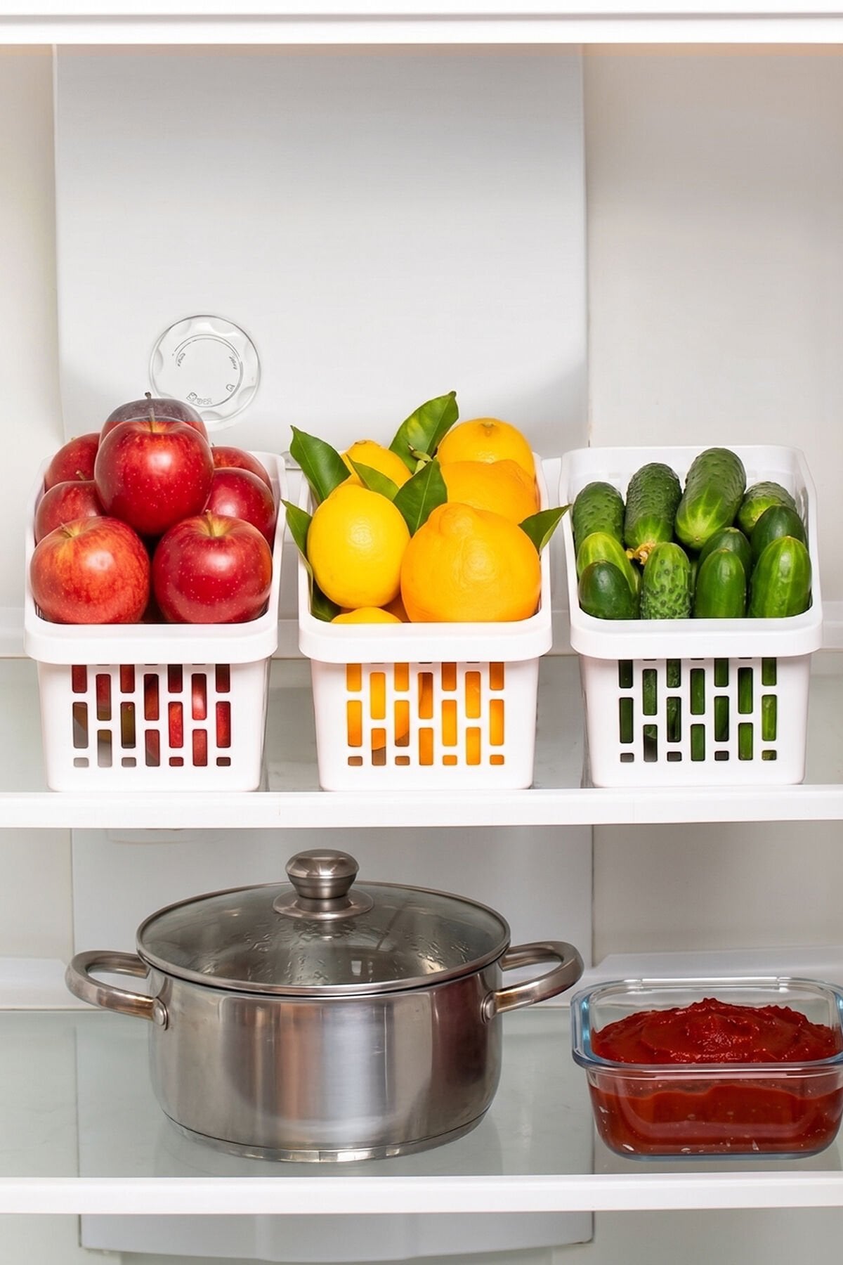 Porsima Org-20 3 lü Çok Amaçlı Buzdolabı İçi Düzenleyici Sebze Meyve Organizer Sepet