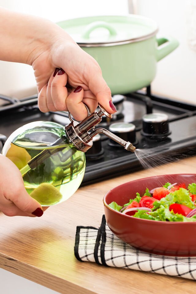 Perotti 15729 Yeşil 350ml Cam Yağlık Yağdanlık ve Sulama Spreyi Koku Spreyi Şişesi