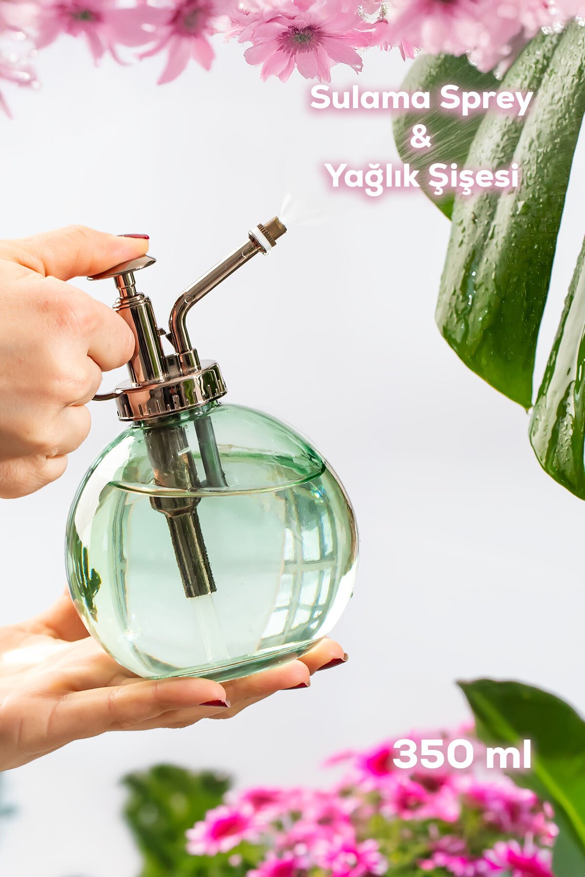 Perotti 15729 Yeşil 350ml Cam Yağlık Yağdanlık ve Sulama Spreyi Koku Spreyi Şişesi