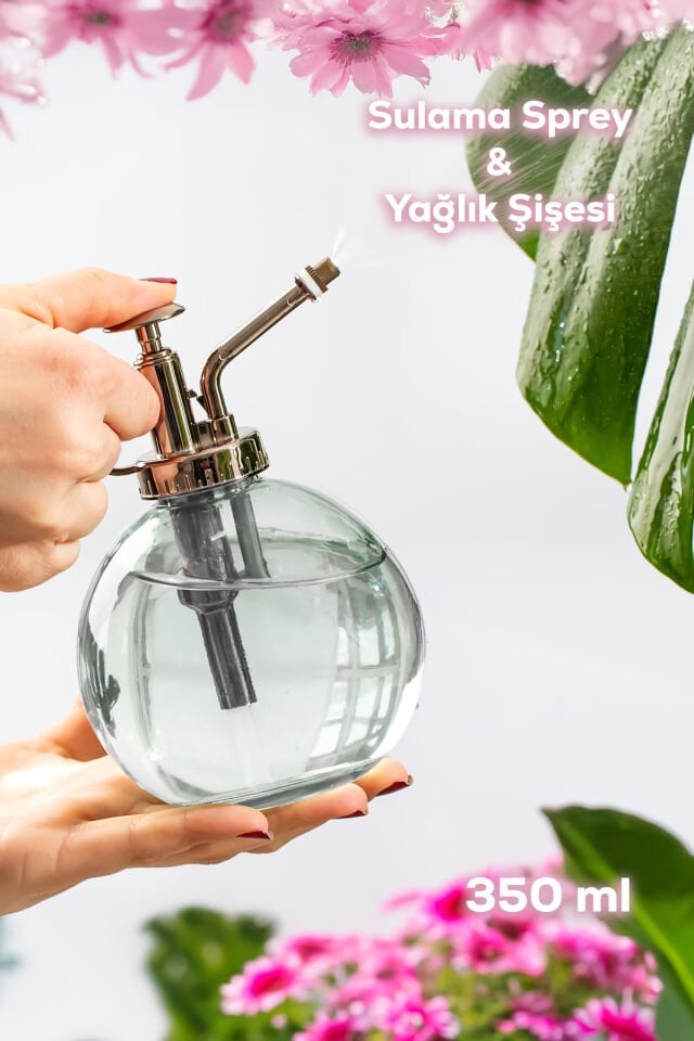 Perotti 15729 Gri 350ml Cam Yağlık Yağdanlık ve Sulama Spreyi Koku Spreyi Şişesi