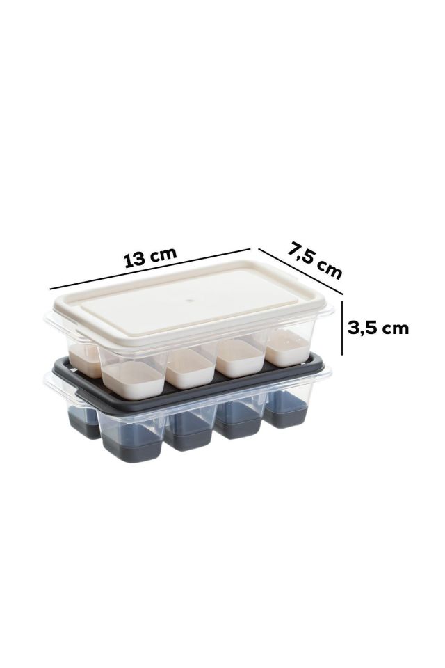 Porsima 16015 2 Li Mini Bpa Içermez Yapışmaz Silikon Bas Çıkar Buz Kalıbı- Silikon Buz Kalıbı Buzluk