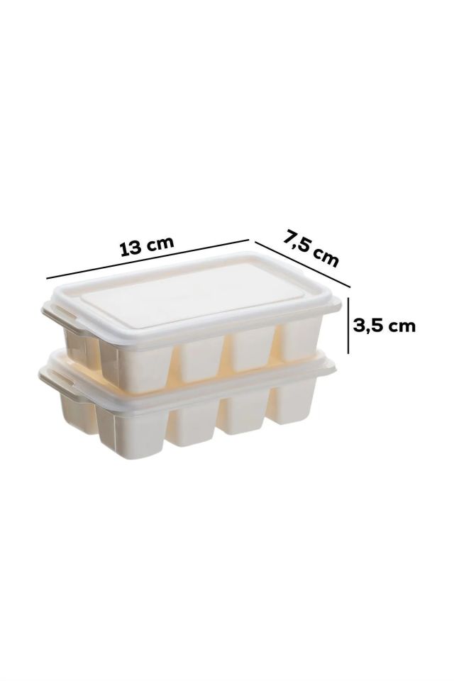 Porsima 16018 2 Li Bpa Içermez Plastik Kapaklı 16 Hazneli Mini Buz Kalıbı-kokteyl Sunum Buz Kalıbı Buzluk