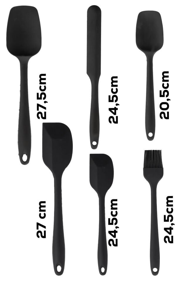 Perotti 15675 Kitchenmate Juan Black 6 Parça Silikon Spatula Seti