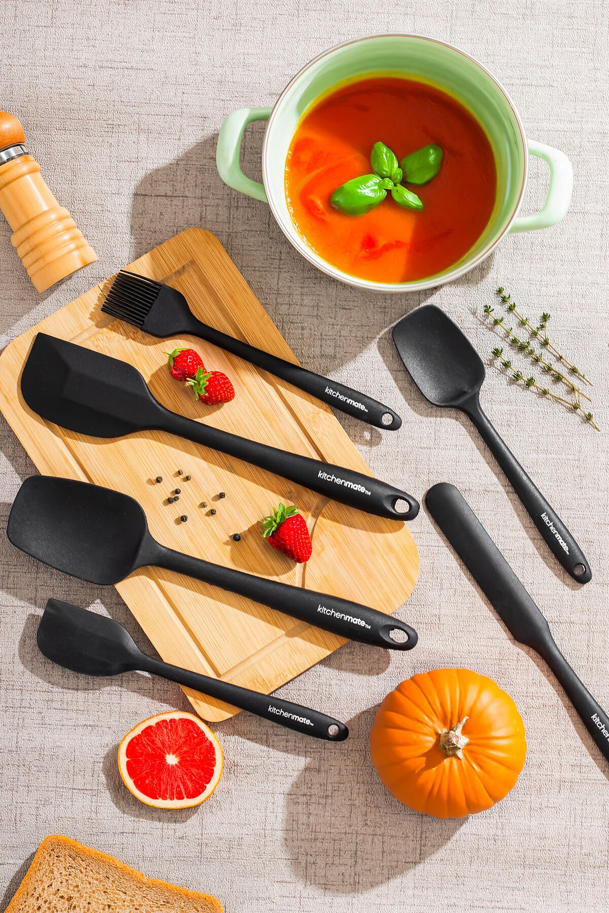 Perotti 15675 Kitchenmate Juan Black 6 Parça Silikon Spatula Seti