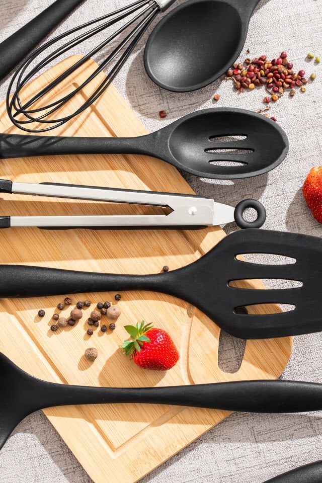 Perotti 15678 Kitchenmate Lucy Black 10'lu Silikon Spatula Seti
