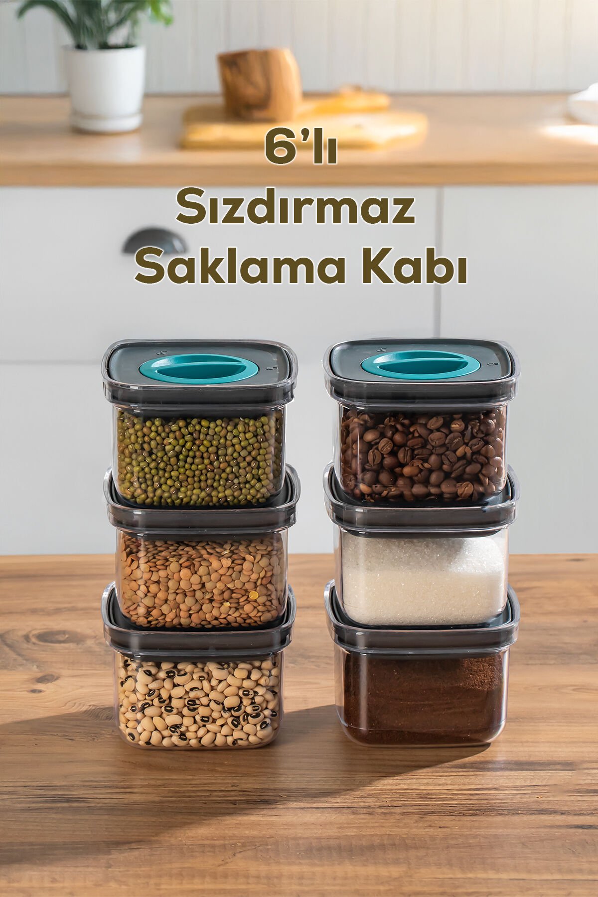 Porsima 100 Pro 6lı Sızdırmaz  Yiyecek Erzak Saklama Kabı Seti - 500ml