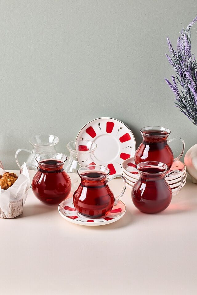 Perotti 17899 Filiz 12 Parça 6 Kişilik Çay Seti Çay Takımı 210 Ml Renkli