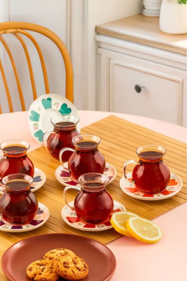 Perotti 17901 Beyoğlu 12 Parça 6 Kişilik Çay Seti Çay Takımı Renkli