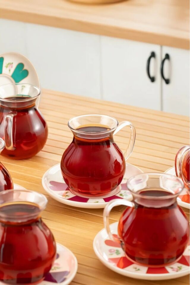 Perotti 17901 Beyoğlu 12 Parça 6 Kişilik Çay Seti Çay Takımı Renkli