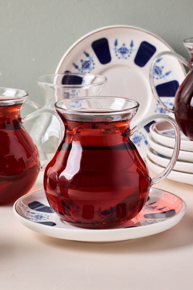 Perotti 17903 Laleli 12 Parça 6 Kişilik Çay Seti 210 Ml Renkli