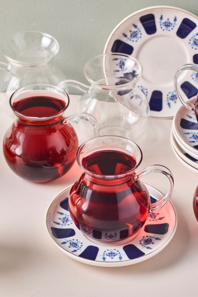 Perotti 17903 Laleli 12 Parça 6 Kişilik Çay Seti 210 Ml Renkli