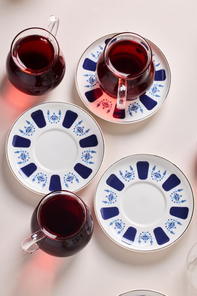 Perotti 17903 Laleli 12 Parça 6 Kişilik Çay Seti 210 Ml Renkli