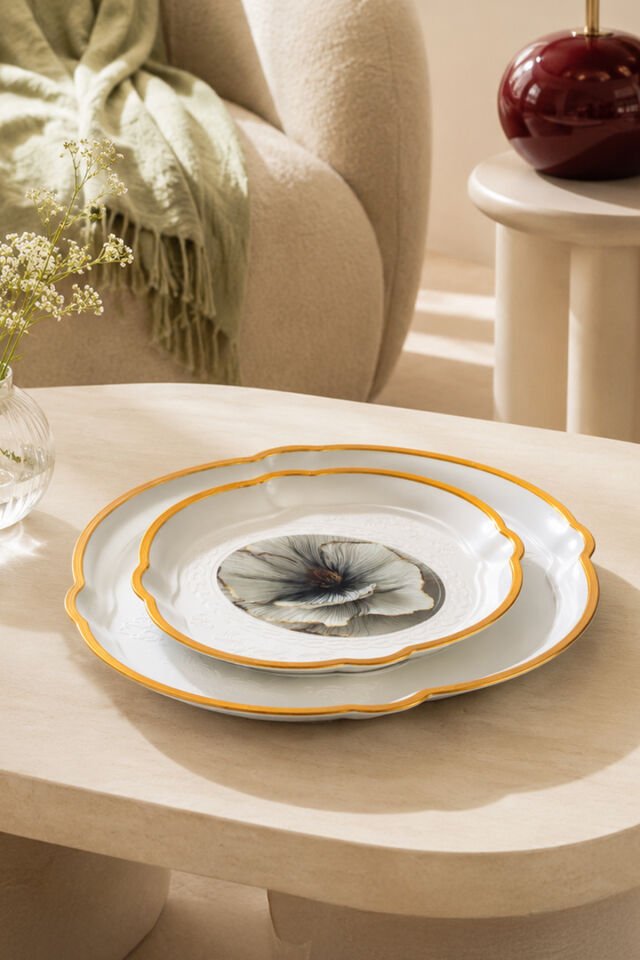 Porsima 5817 2li Dekoratif Oval Servis Tepsi Seti - Çay ve Kahve Kahvaltılık Sunum Tepsisi