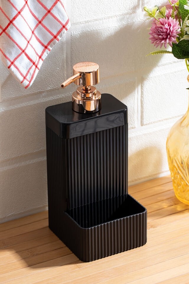 Perotti 13139 Lisbone Süngerlik Hazneli Sıvı Sabunluk Siyah