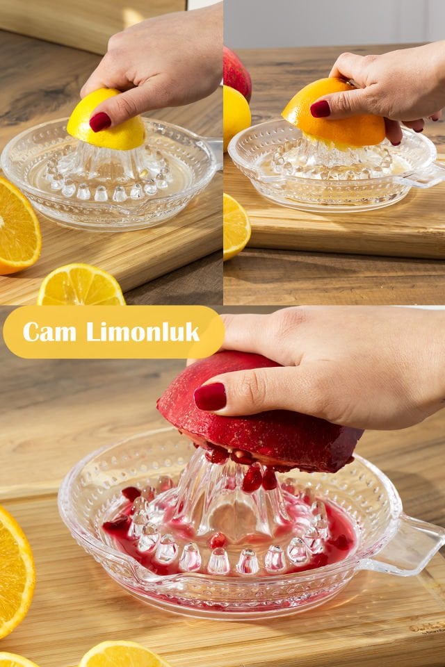 Porsima KTS0063-1 Cam Portakal Limon Sıkacağı Limonluk Portakal Sıkacağı  - 100 ML
