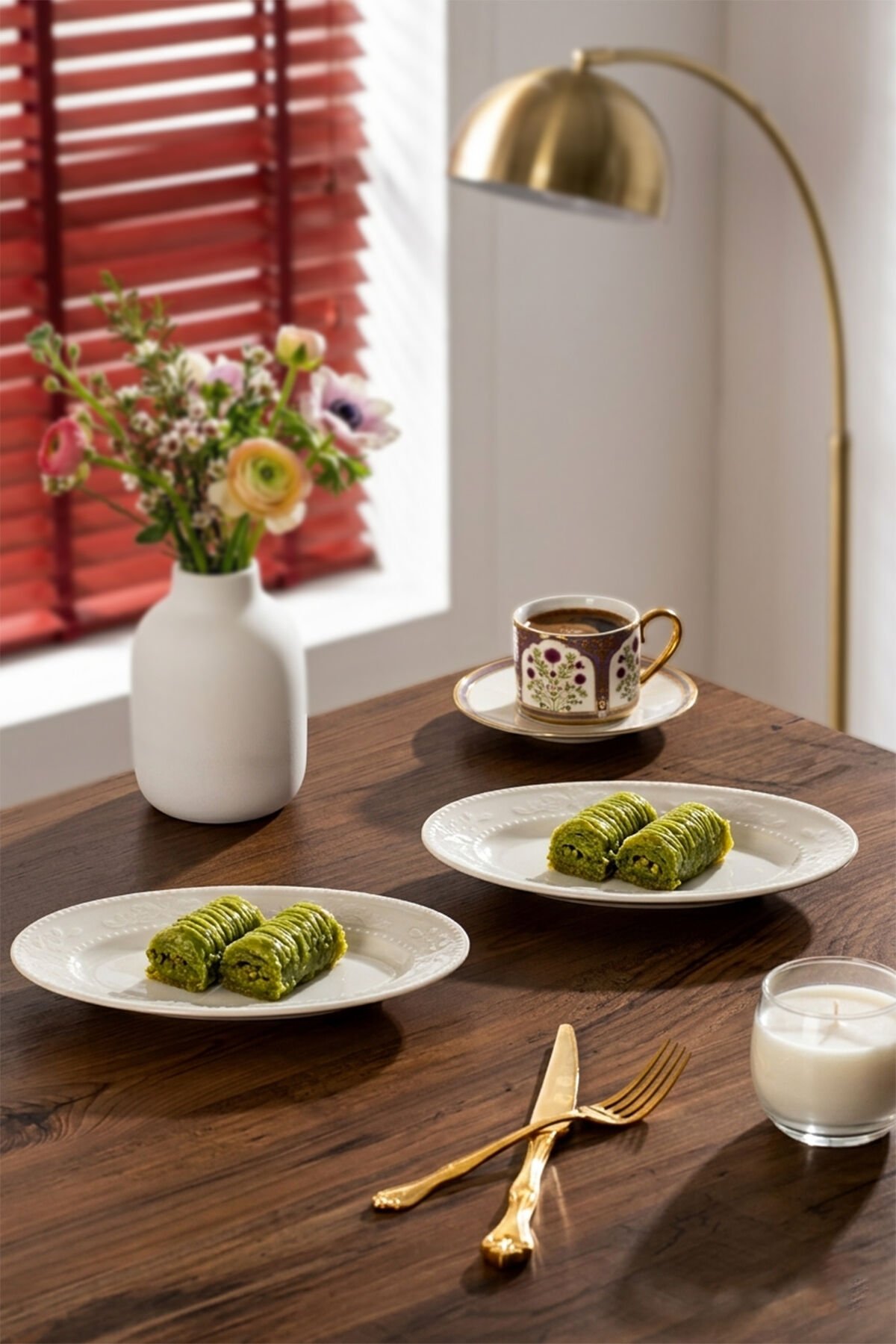 Porsima 4460 Burçak Porselen Kayık Tabak Seti - Oval Kahvaltılık Sunumluk Seti 20cm