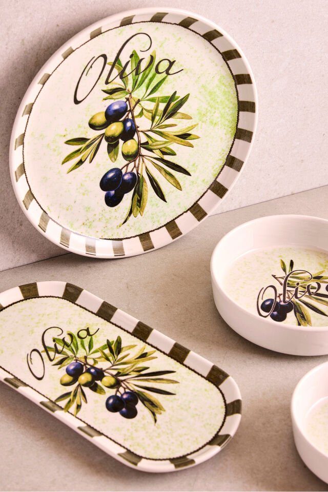 Perotti Olives 14 Parça Seramik 6 Kişilik Kahvaltı Takımı Çok Renkli