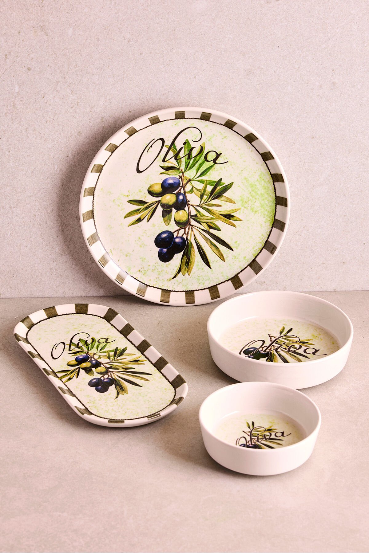 Perotti Olives 14 Parça Seramik 6 Kişilik Kahvaltı Takımı Çok Renkli