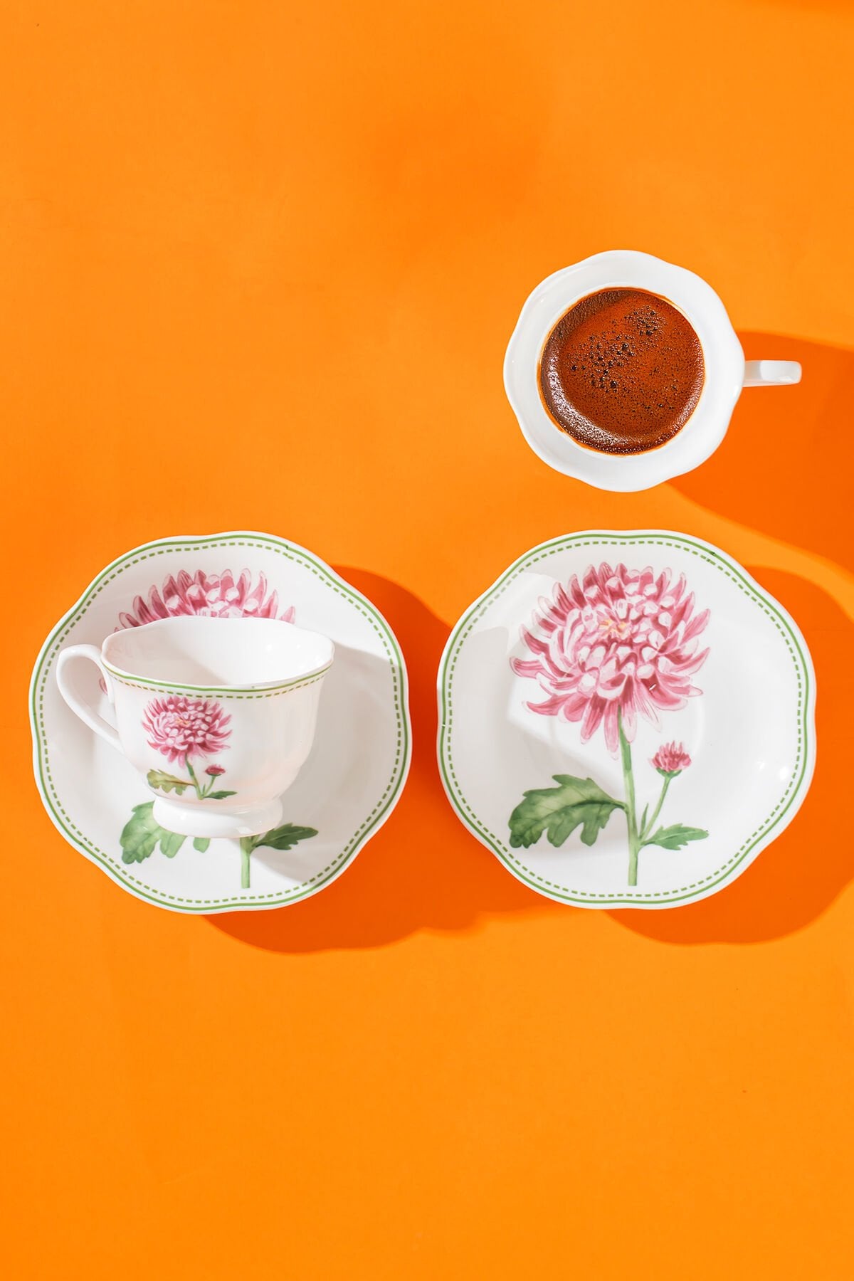 Perotti 16871-3 De Flore 2 Kişilik 4 Parça Porselen Kahve Fincan Takımı