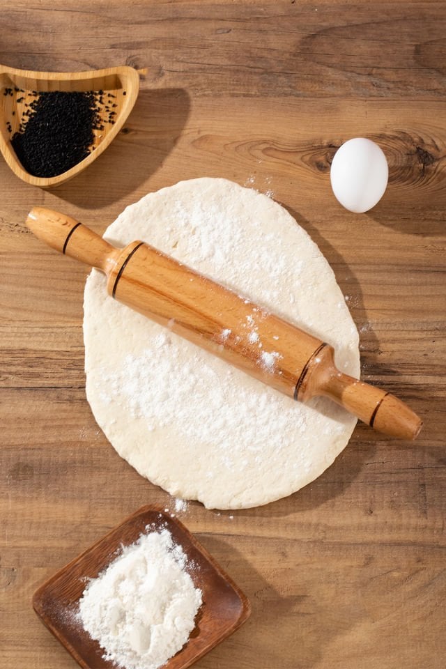 Porsima 1152 Ahşap Oklava Merdane Hamur Açıcı Ahşap Oklava Merdane Hamur Açma  Oklavası 33 cm