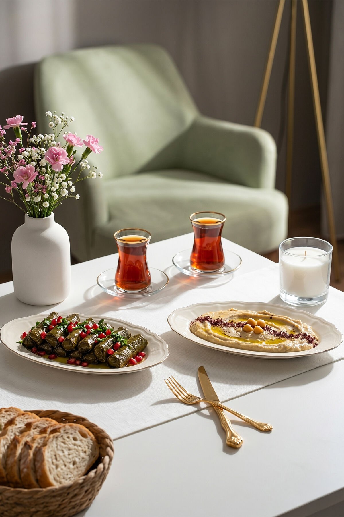 Porsima 4449 Tiffany Porselen Platin Fileli Kayık Tabak Seti - Oval Kahvaltılık Sunumluk Seti 25cm