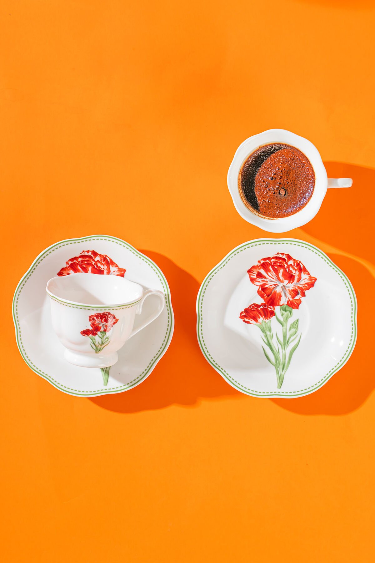 Perotti 16871-6 De Flore 2 Kişilik 4 Parça Porselen Kahve Fincan Takımı