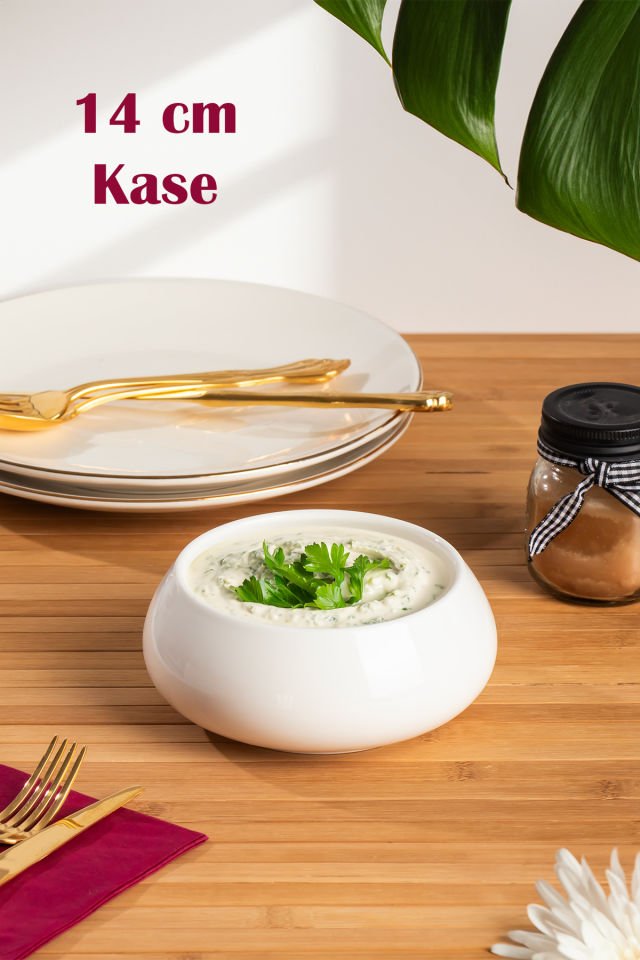 Porsima 900322 Porselen Kase Salata Kasesi Meze Tabağı Yemek Servis Tabağı Porselen Yuvarlak Kase
