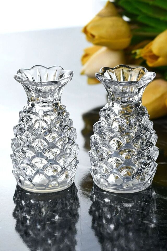 Perotti Pineapple Ananas Model 2'li Cam Tuzluk Biberlik Seti